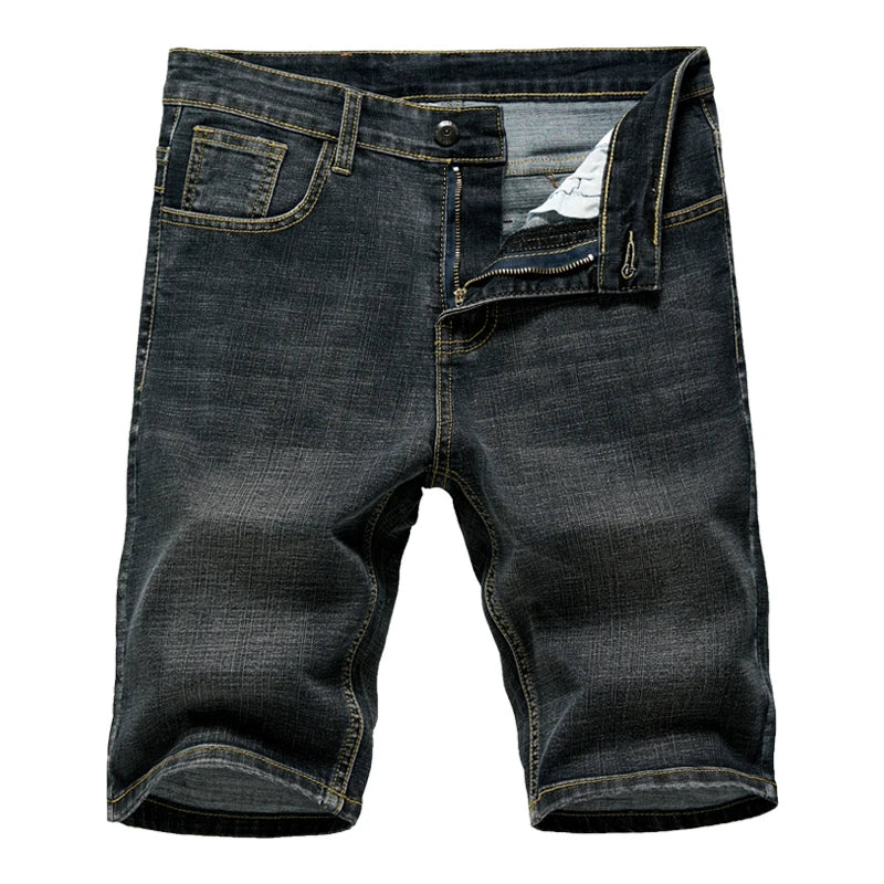 Vintage Wash Slim-Fit Denim Shorts