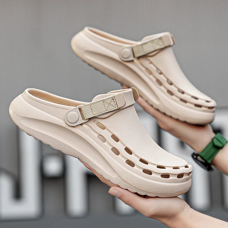 Strap-Detail Slip-On Minimalist Clogs