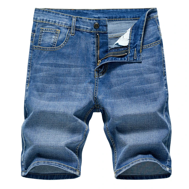 Vintage Wash Slim-Fit Denim Shorts