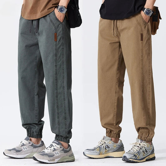 Washed Denim-Look Casual Joggers