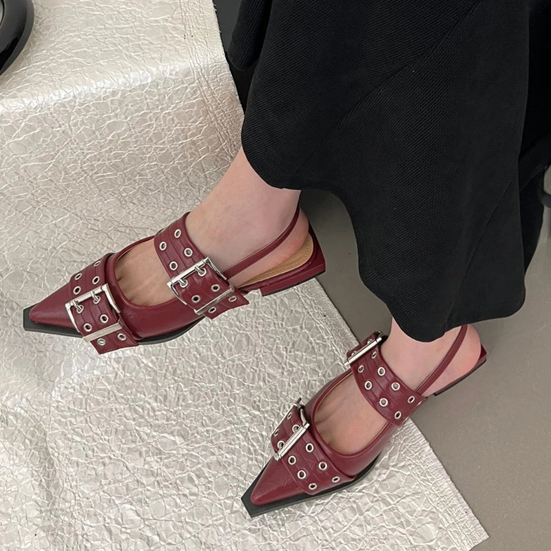 Slingback Buckle Mary Jane Flats