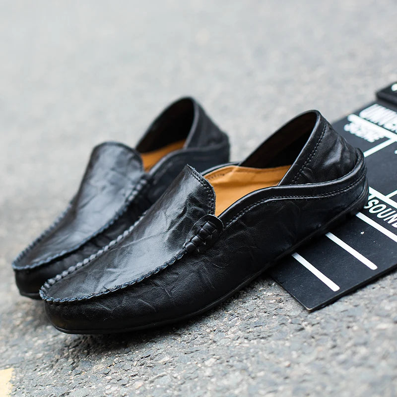 Genuine Leather Convertible Moccasin Loafers