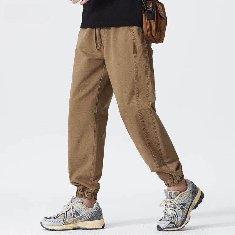 Washed Denim-Look Casual Joggers