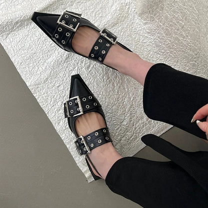 Slingback Buckle Mary Jane Flats