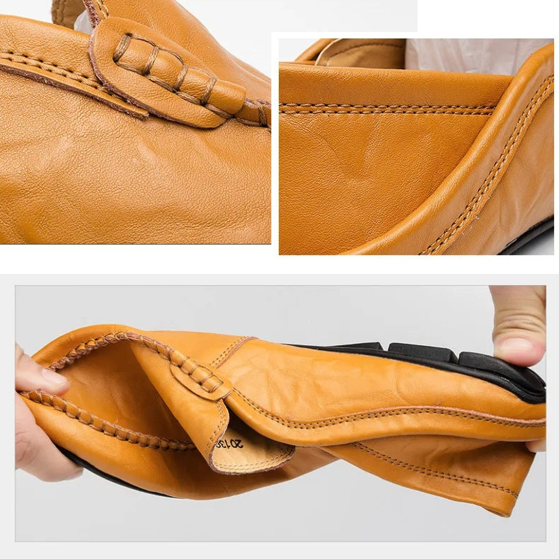 Genuine Leather Convertible Moccasin Loafers