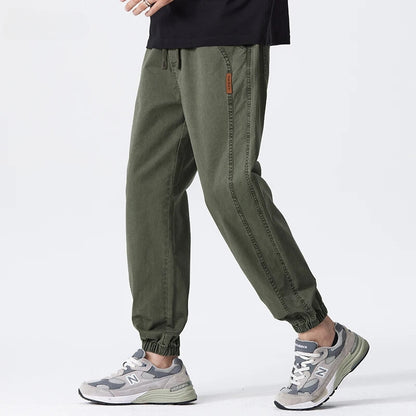 Washed Denim-Look Casual Joggers