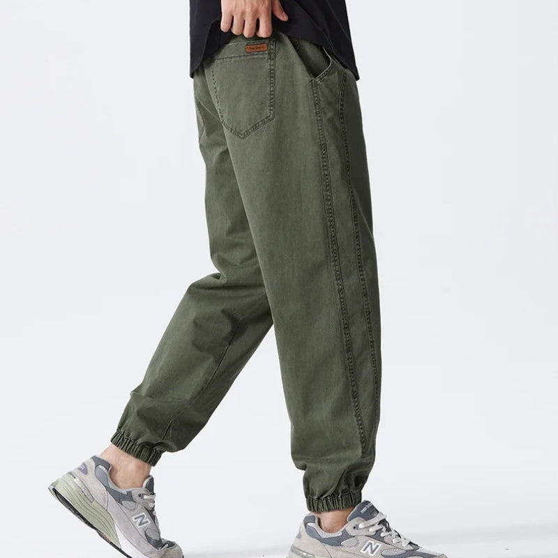 Washed Denim-Look Casual Joggers