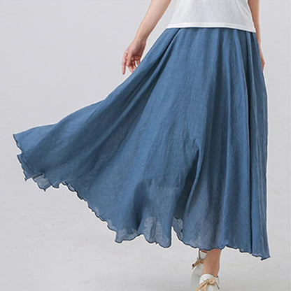 Boho Linen Maxi Skirt