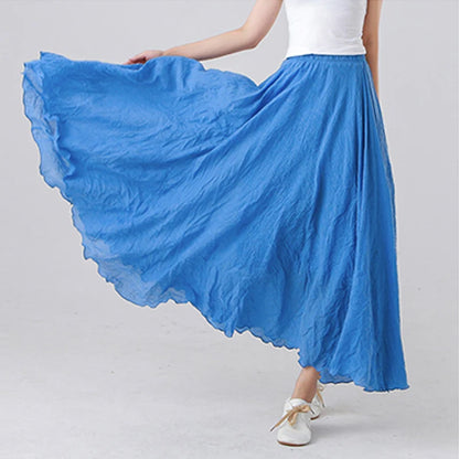 Boho Linen Maxi Skirt