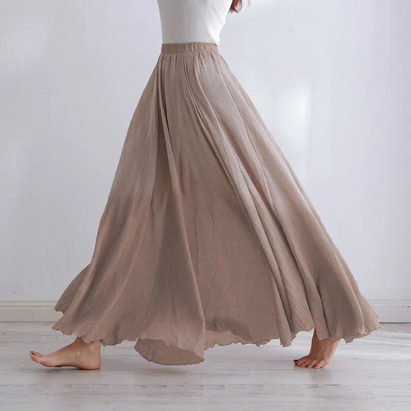 Boho Linen Maxi Skirt