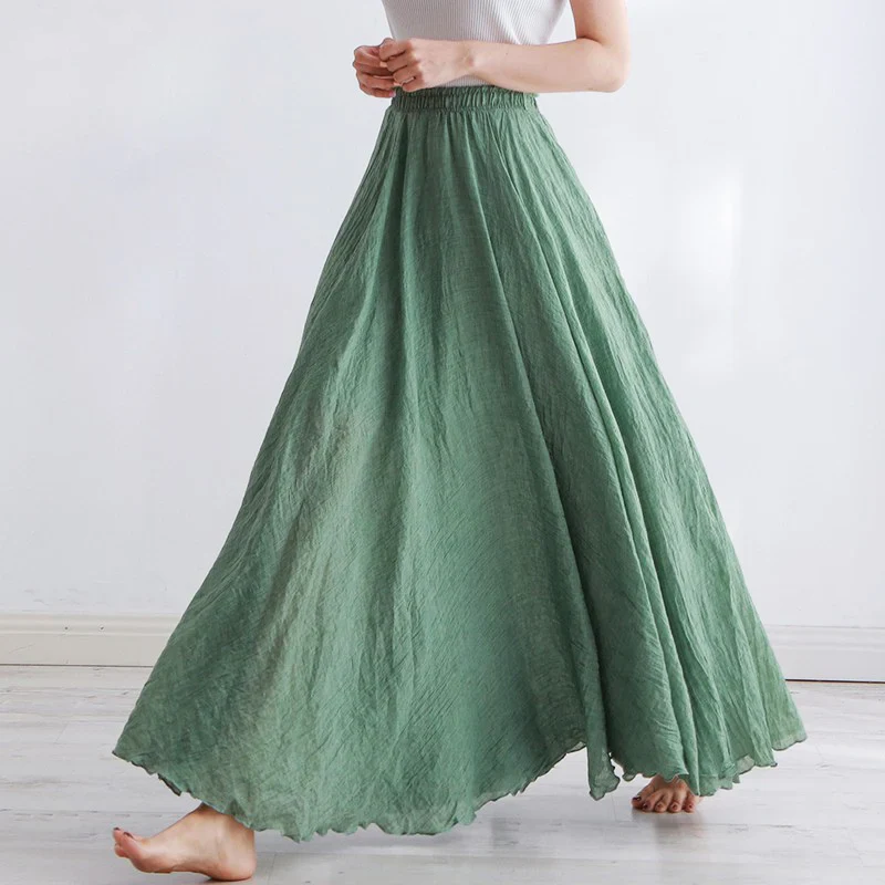 Boho Linen Maxi Skirt