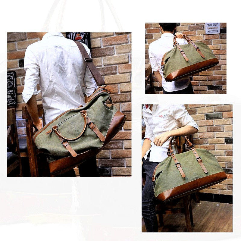 "Voyage Elegance" Canvas-Leather Weekender