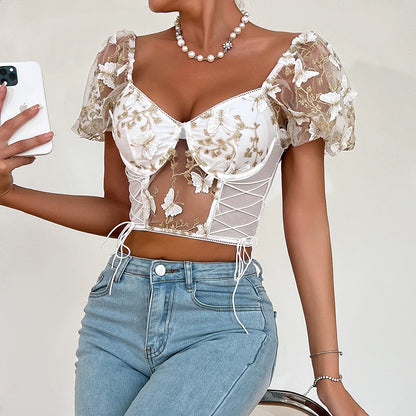 Luna Mesh Butterfly Top