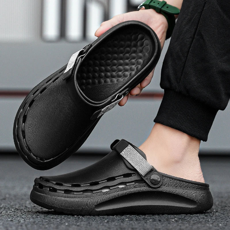 Strap-Detail Slip-On Minimalist Clogs