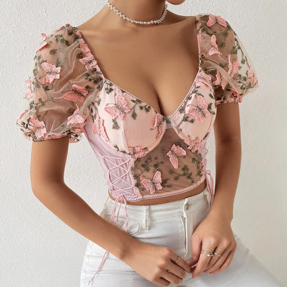 Luna Mesh Butterfly Top