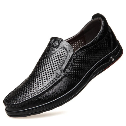 Perforated Leather Slip-On Loafer