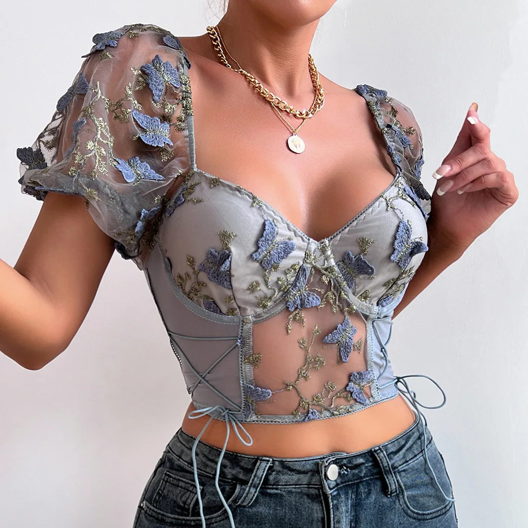 Luna Mesh Butterfly Top