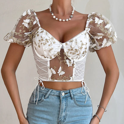 Luna Mesh Butterfly Top