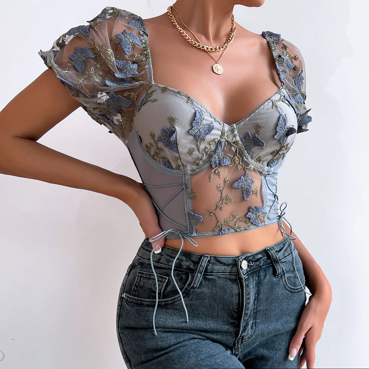 Luna Mesh Butterfly Top