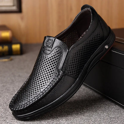 Perforated Leather Slip-On Loafer