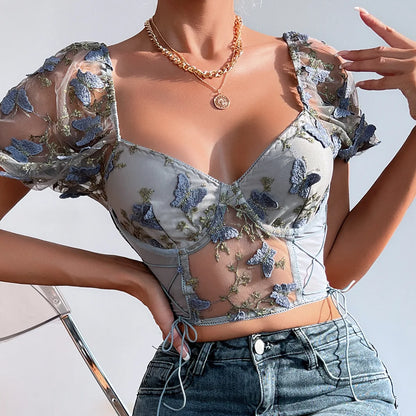 Luna Mesh Butterfly Top