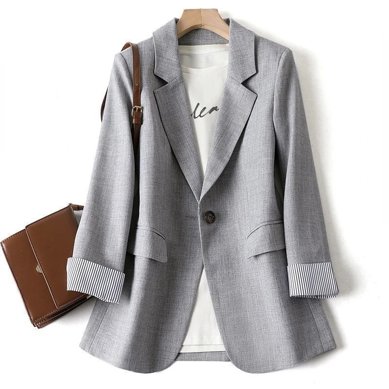 Vivienne Single-Button Cotton Blazer