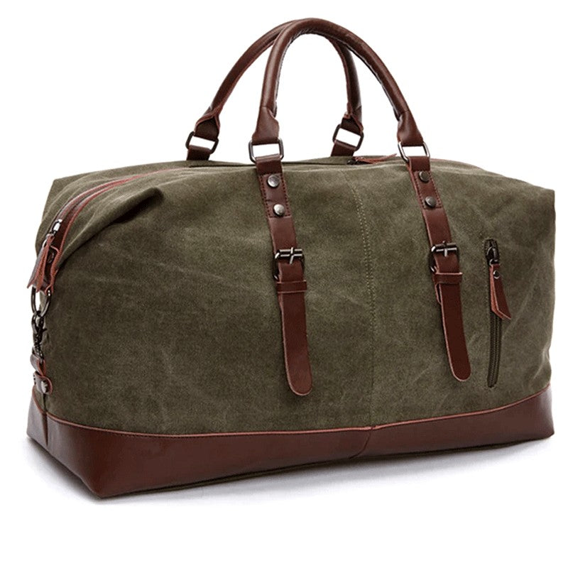 "Voyage Elegance" Canvas-Leather Weekender