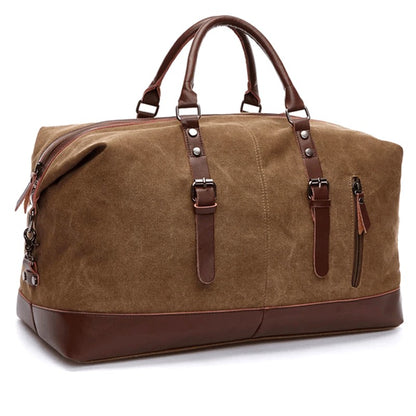 "Voyage Elegance" Canvas-Leather Weekender