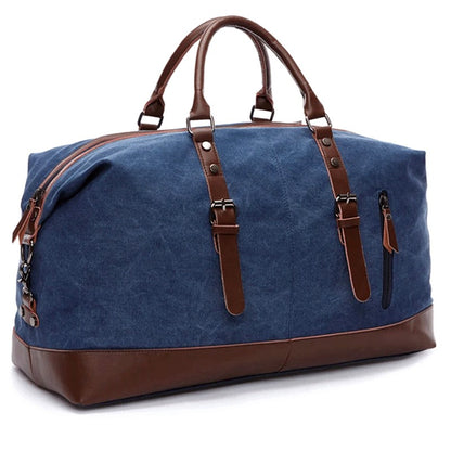 "Voyage Elegance" Canvas-Leather Weekender